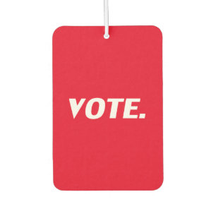 Vote red and white modern typography car air freshener