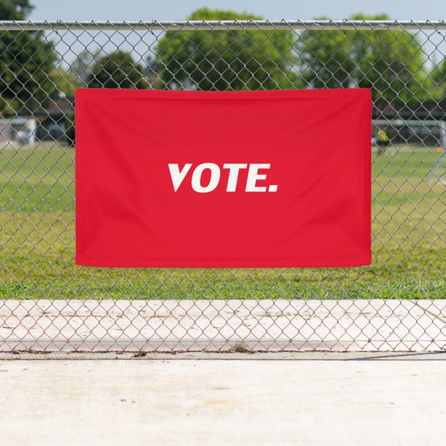 Vote red and white modern typography election banner (Insitu)
