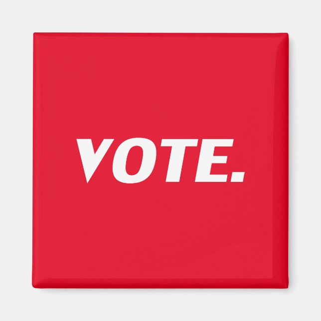 Vote red and white modern typography magnet (Front)