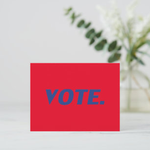 Vote red blue modern typography political election postcard