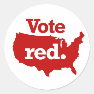 Vote Red Classic Round Sticker