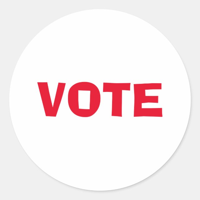Vote - Red Letter Election Political Classic Round Sticker (Front)