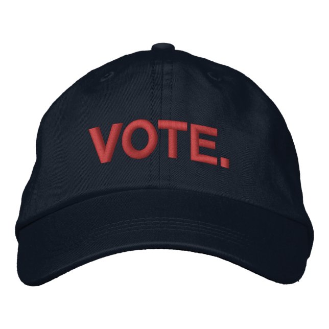 Vote red modern bold text  embroidered hat (Front)