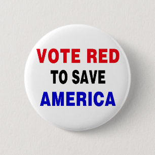 Vote Red To Save America 6 Cm Round Badge