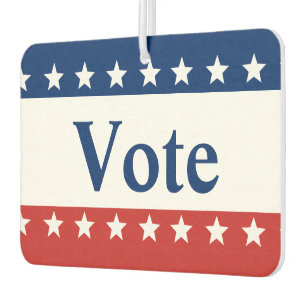 Vote Red White and Blue Patriotic with Stars Car Air Freshener