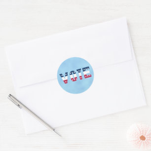 VOTE Red White and Blue (Stars) Classic Round Sticker
