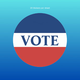 VOTE Red White and Blue Stripes Classic Round Sticker