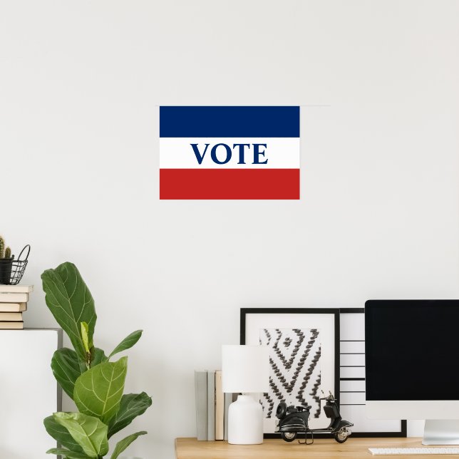 VOTE Red White and Blue Stripes Poster (Home Office)