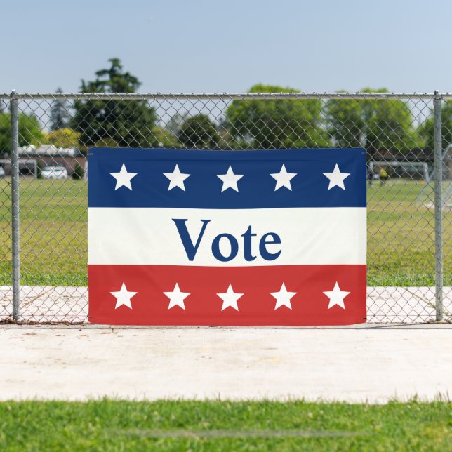Vote Red White and Blue with Stars Banner (Insitu)