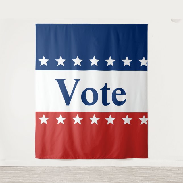 Vote Red White and Blue (with Stars) Tapestry (Front)