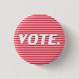 Vote red white stripes typography modern patriotic 3 cm round badge