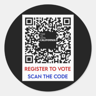 Vote - Register To Vote Ca  Classic Round Sticker