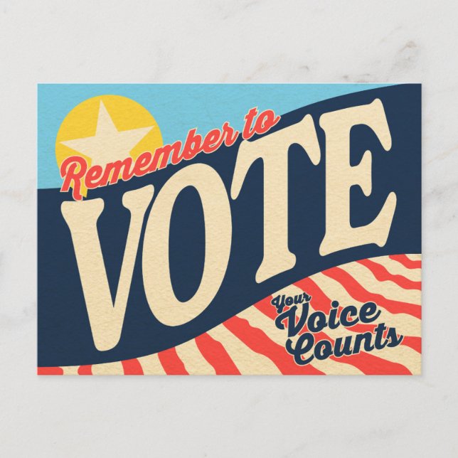 Vote Reminder Cards - Your Voice Counts! (Front)