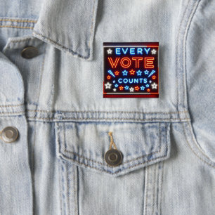Vote Reminder Neon Sign 15 Cm Square Badge
