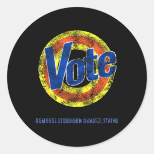 Vote Removes Stubborn Orange Stains Tide Anti-trum Classic Round Sticker