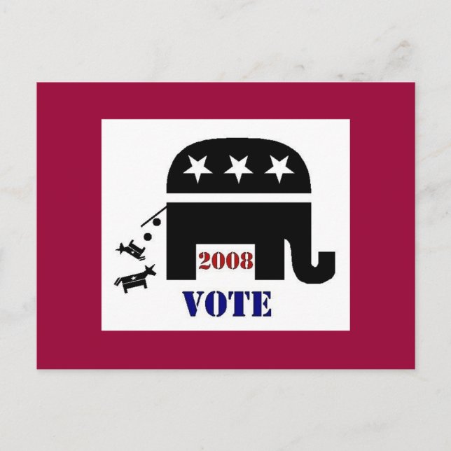 VOTE REPUBLICAN IN 2008 POSTCARD (Front)