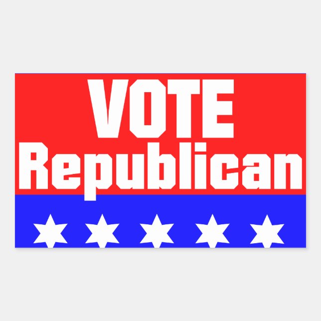 Vote Republican Rectangular Sticker (Front)