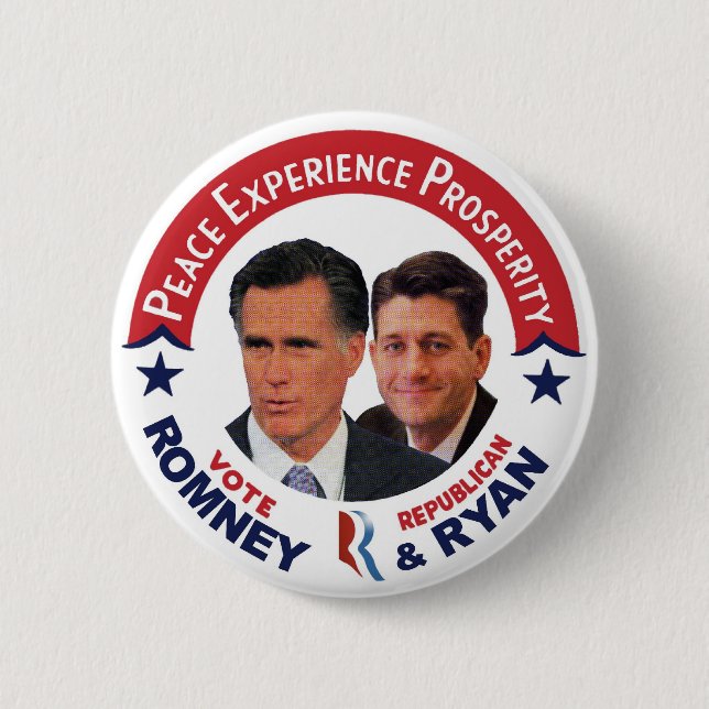 Vote Republican Romney & Ryan 6 Cm Round Badge (Front)