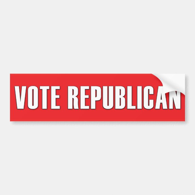 VOTE REPUBLICAN Simple EASY TO READ Bold Red GOP Bumper Sticker (Front)