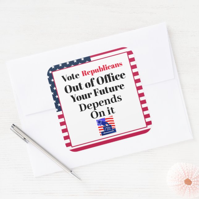 Vote Republicans Out of Office Sticker (Envelope)