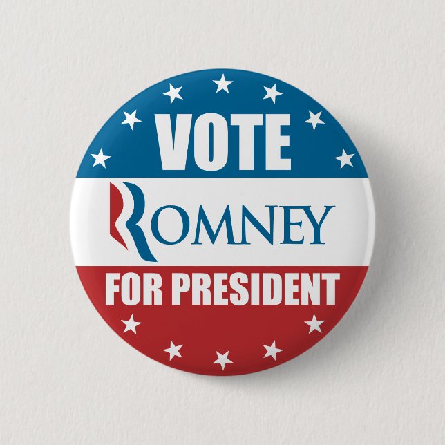 Vote Romney for President Button (Front)