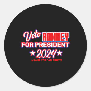 Vote Romney For President Mitt Romney Republican  Classic Round Sticker