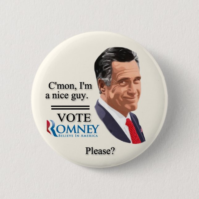 Vote Romney Please? 6 Cm Round Badge (Front)