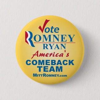Vote Romney Ryan 6 Cm Round Badge