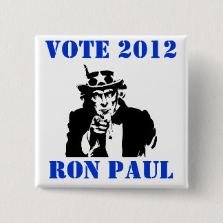 VOTE RON PAUL 2012 15 CM SQUARE BADGE
