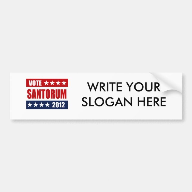 VOTE SANTORUM 2012 SIGN BUMPER STICKER (Front)