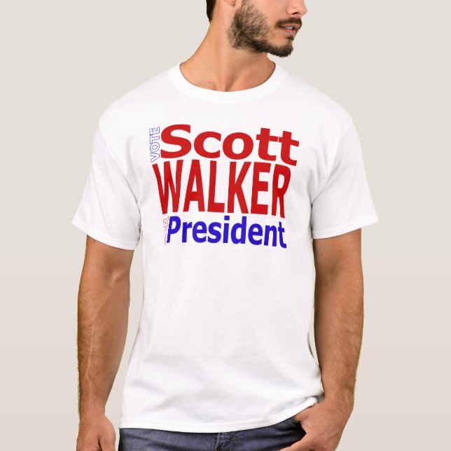 Vote Scott Walker For President T-Shirt (Front)