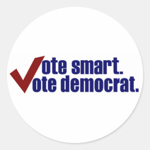 Vote Smart Vote Democrat Classic Round Sticker