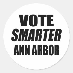 VOTE SMARTER ANN ARBOR CLASSIC ROUND STICKER