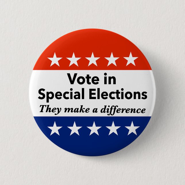 Vote Special Elections 6 Cm Round Badge (Front)