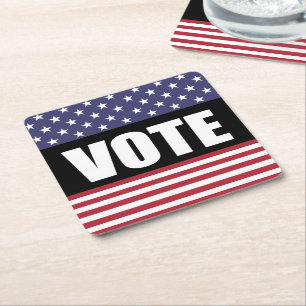 VOTE SQUARE PAPER COASTER