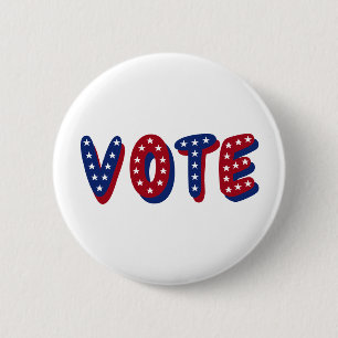 Vote Stars 6 Cm Round Badge