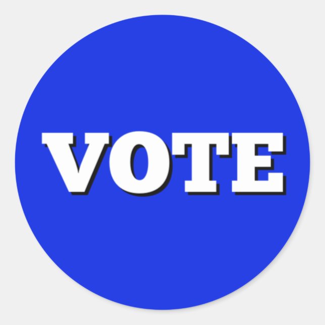 Vote Sticker on Blue Background (Front)