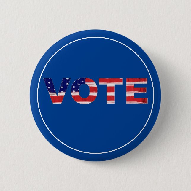 Vote Text In Flag Colours 6 Cm Round Badge (Front)