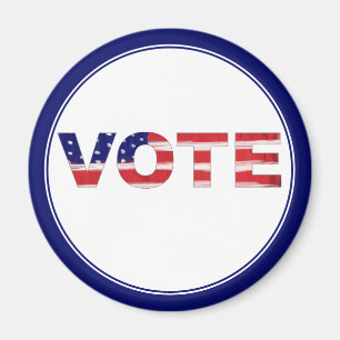 Vote Text In Flag Colours Blue Magnet