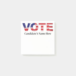 Vote Text In Flag Colours Candidate's Name Post-it Notes