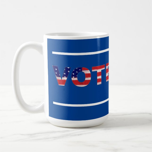 Vote Text In Flag Colours Coffee Mug (Left)