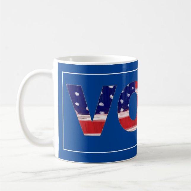 Vote Text In Flag Colours Coffee Mug (Left)