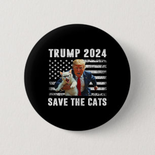 Vote Trump 2025 Funny Save The Cats  6 Cm Round Badge