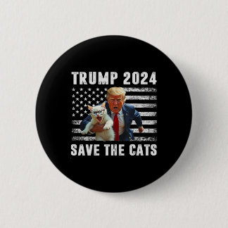 Vote Trump 2025 Funny Save The Cats 6 Cm Round Badge