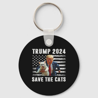 Vote Trump 2025 Funny Save The Cats Key Ring