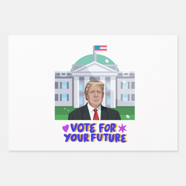 Vote Trump - Bold Patriotic Wrapping Paper Sheet (Front)
