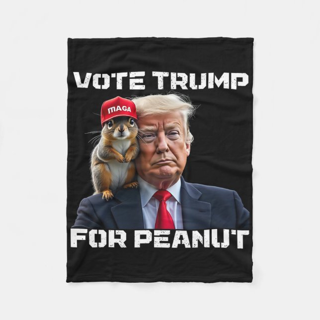 Vote Trump For Peanut The Squirrel 2  Fleece Blanket (Front)