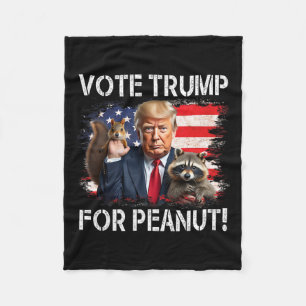 Vote Trump For Peanut The Squirrel 2 Fleece Blanket