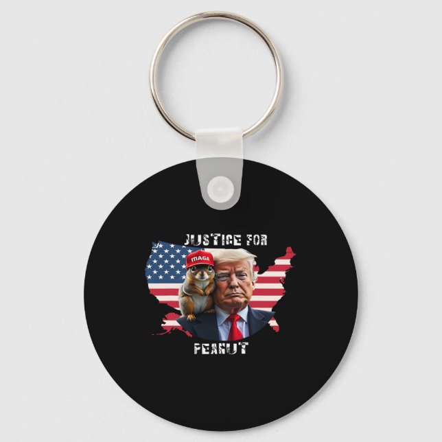 Vote Trump For Peanut The Squirrel  Key Ring (Front)