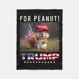 Vote Trump For Peanut The Squirrel Trump 2024 Fleece Blanket